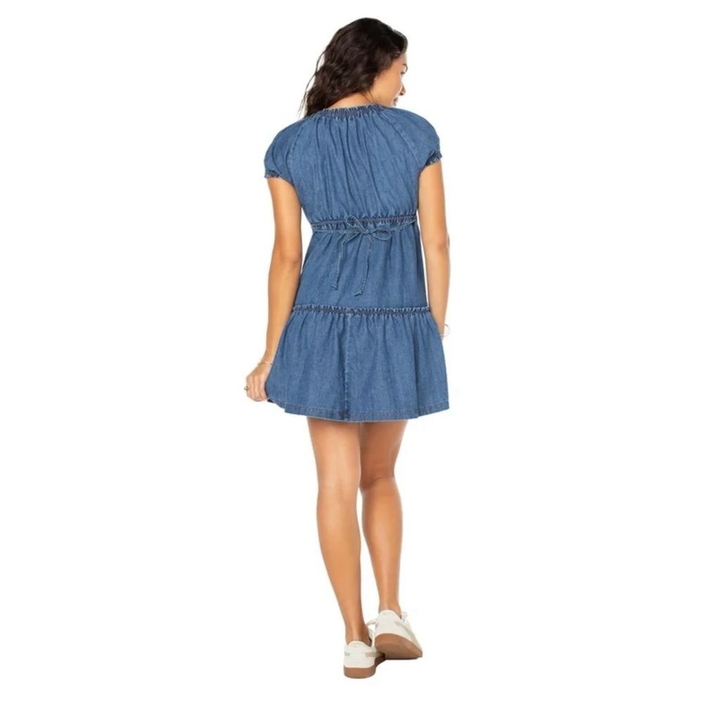 Blue Denim Short Sleeve Dress - Picture 7 of 9